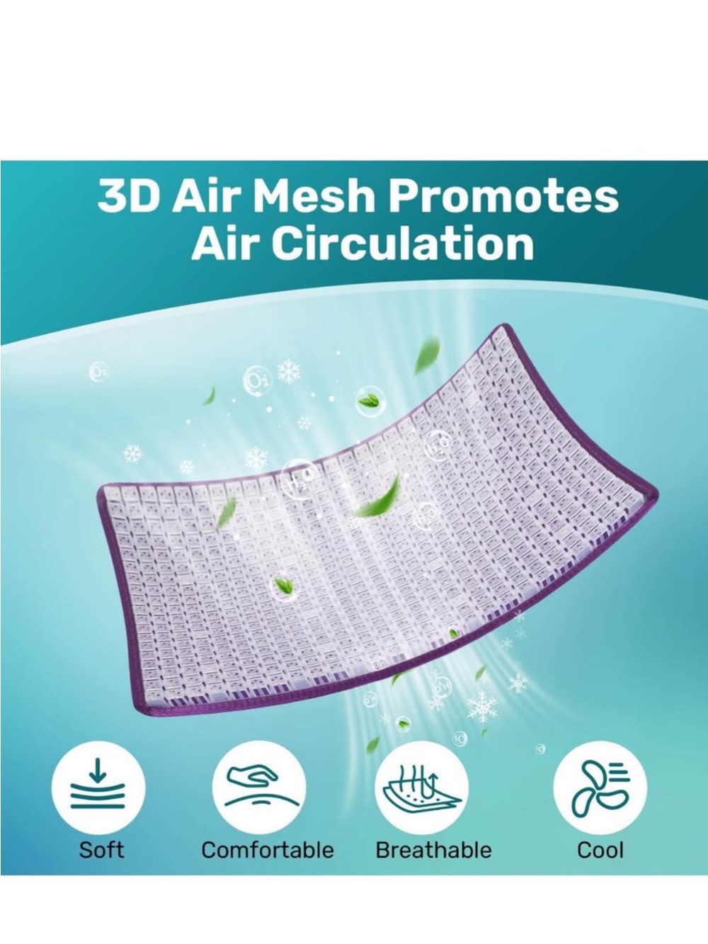 4 PCS of 3D Air Mesh Breathable Cooling Pad - Random Color
